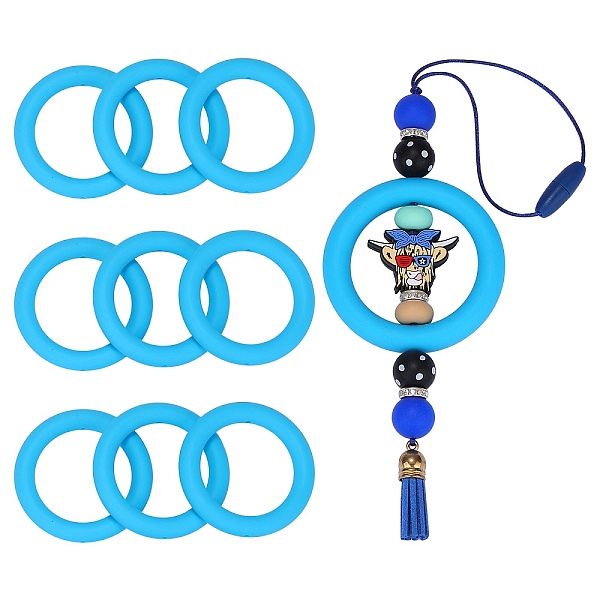 PandaHall 9Pcs Ring Food Grade Eco-Friendly Silicone Beads, Chewing Beads For Teethers, DIY Nursing Necklaces Making, Turquoise, 65x9.5mm..., Green
PandaHall 9Pcs Ring Food Grade Eco-Friendly Silicone Beads, Chewing Beads For Teethers, DIY Nursing Necklaces Making, Turquoise, 65x9.5mm..., Green