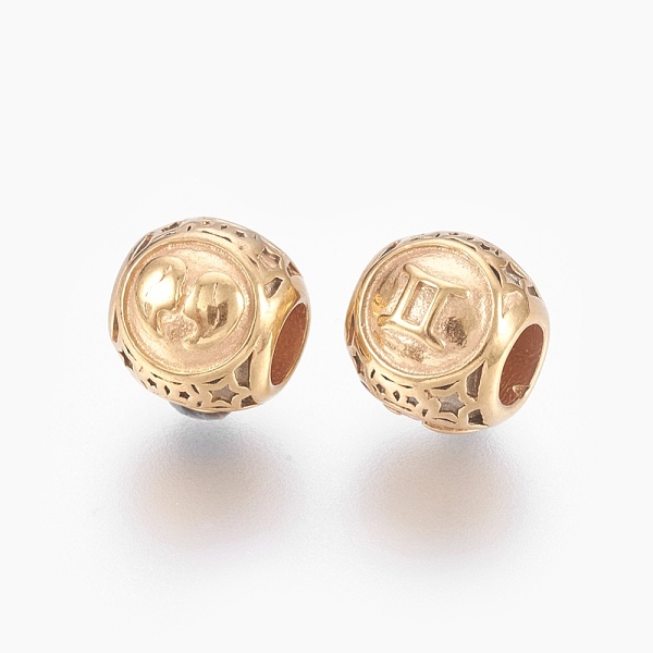 PandaHall 316 Surgical Stainless Steel European Beads, Large Hole Beads, Rondelle with Constellations Gemini, Golden, 10x9mm, Hole: 4mm 316...
PandaHall 316 Surgical Stainless Steel European Beads, Large Hole Beads, Rondelle with Constellations Gemini, Golden, 10x9mm, Hole: 4mm 316...