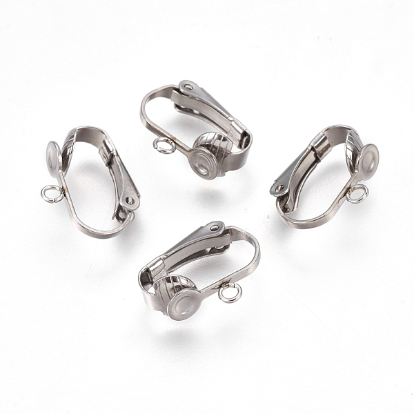 PandaHall 304 Stainless Steel Clip-on Earring Findings, Stainless Steel Color, 16x12~13x3.5mm, Hole: 2mm 304 Stainless Steel
PandaHall 304 Stainless Steel Clip-on Earring Findings, Stainless Steel Color, 16x12~13x3.5mm, Hole: 2mm 304 Stainless Steel