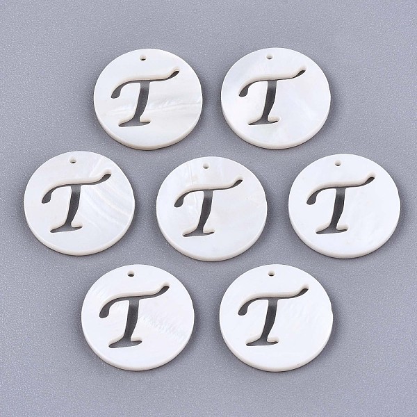 PandaHall Natural Freshwater Shell Charms, Flat Round with Hollow Out Letter, Letter.T, 14.5x1.5mm, Hole: 0.9mm Freshwater Shell Flat Round
PandaHall Natural Freshwater Shell Charms, Flat Round with Hollow Out Letter, Letter.T, 14.5x1.5mm, Hole: 0.9mm Freshwater Shell Flat Round