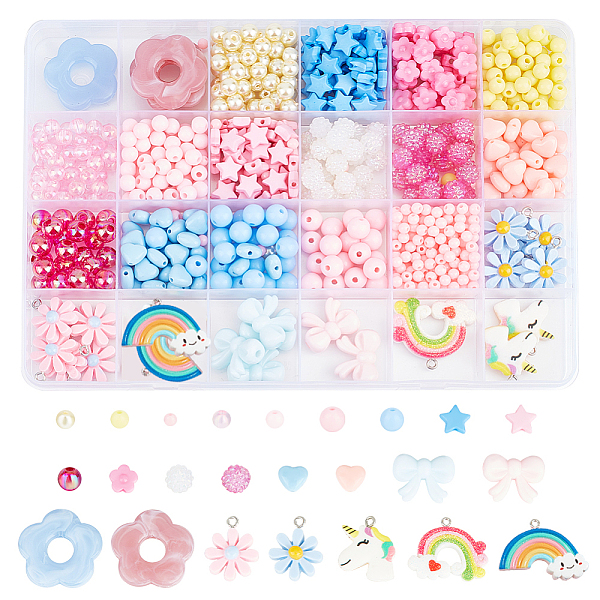 PandaHall DIY Jewelry Making Finding Kit, Including Acrylic & Glass Pearl Beads, Resin Pendants, Heart & Bowknot & Flower & Rainbow &..., Multicolor
PandaHall DIY Jewelry Making Finding Kit, Including Acrylic & Glass Pearl Beads, Resin Pendants, Heart & Bowknot & Flower & Rainbow &..., Multicolor