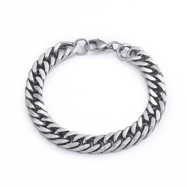 PandaHall Men's 304 Stainless Steel Diamond Cut Cuban Link Chain Bracelets, with Lobster Claw Clasps, Stainless Steel Color, 8-7/8 inch...
PandaHall Men's 304 Stainless Steel Diamond Cut Cuban Link Chain Bracelets, with Lobster Claw Clasps, Stainless Steel Color, 8-7/8 inch...