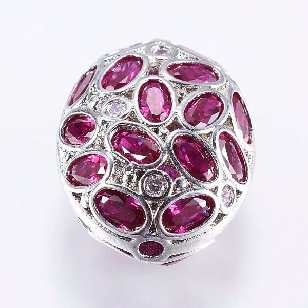 PandaHall Brass Micro Pave Cubic Zirconia Beads, Oval, Platinum, 22x17x10.5mm, Hole: 2mm Brass+Cubic Zirconia Oval Pink
PandaHall Brass Micro Pave Cubic Zirconia Beads, Oval, Platinum, 22x17x10.5mm, Hole: 2mm Brass+Cubic Zirconia Oval Pink