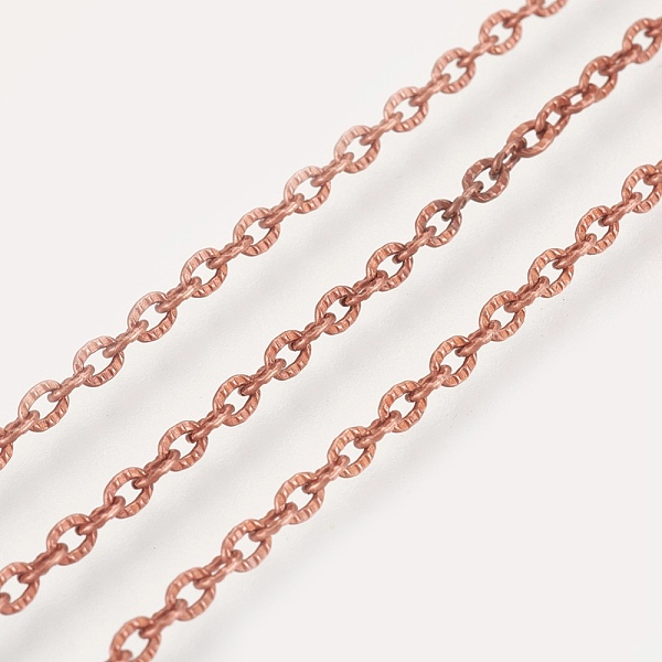 PandaHall Iron Textured Cable Chains, Unwelded, with Spool, Red Copper, 3x2x0.5mm, about 328.08 Feet(100m)/roll Iron
PandaHall Iron Textured Cable Chains, Unwelded, with Spool, Red Copper, 3x2x0.5mm, about 328.08 Feet(100m)/roll Iron