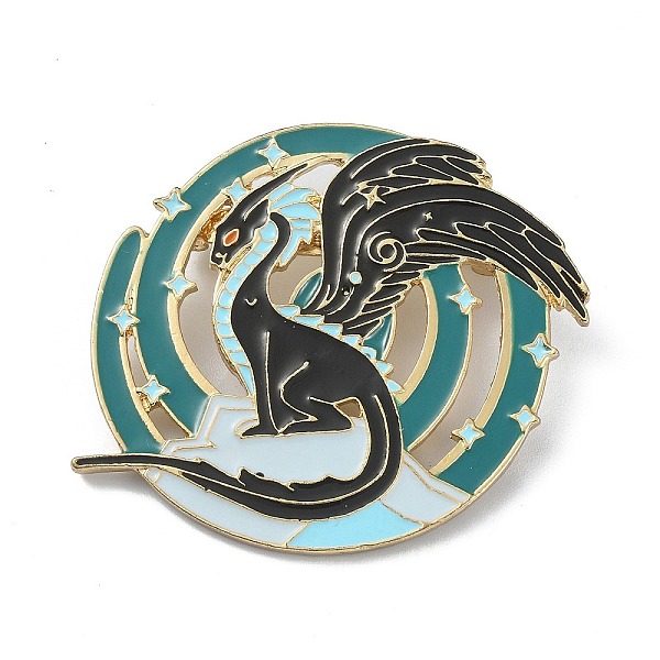 PandaHall Alloy Brooches, Enamel Pins, Dragon, Black, 45.5x49.5x9mm Alloy+Enamel Dragon Black
PandaHall Alloy Brooches, Enamel Pins, Dragon, Black, 45.5x49.5x9mm Alloy+Enamel Dragon Black