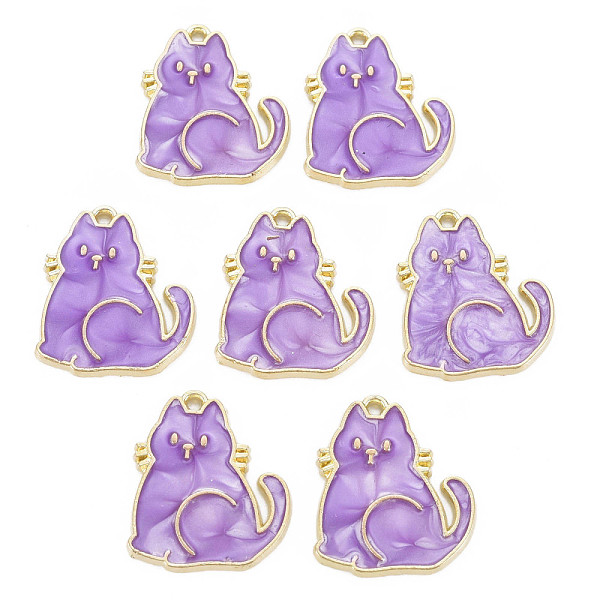 PandaHall Alloy Enamel Pendants, Light Gold, Cadmium Free & Nickel Free & Lead Free, Cat, Medium Purple, 21x18.5x2mm, Hole: 1.4mm...
PandaHall Alloy Enamel Pendants, Light Gold, Cadmium Free & Nickel Free & Lead Free, Cat, Medium Purple, 21x18.5x2mm, Hole: 1.4mm...