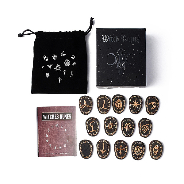 PandaHall Wood Witch Runes, Engraved Gypsy Symbol for Meditation Divination, with Drawstring Storage Cloth Bag & Triple Moon Goddess Pattern..., Black
PandaHall Wood Witch Runes, Engraved Gypsy Symbol for Meditation Divination, with Drawstring Storage Cloth Bag & Triple Moon Goddess Pattern..., Black