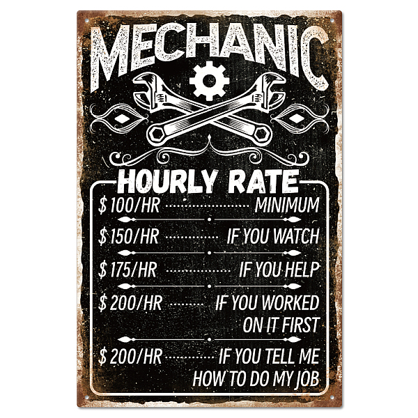 PandaHall GLOBLELAND Mechanic Hourly Rate Vintage Metal Tin Sign Plaque Poster 8×12inch Retro Metal Wall Decorative Tin Painting Signs for...
PandaHall GLOBLELAND Mechanic Hourly Rate Vintage Metal Tin Sign Plaque Poster 8×12inch Retro Metal Wall Decorative Tin Painting Signs for...