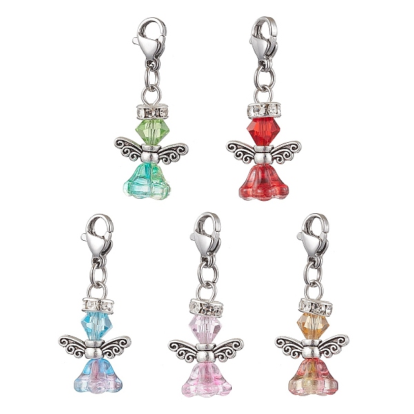 PandaHall Angel Glass Pendant Decorations, Stainless Steel Lobster Claw Clasps Charms for Bag Key Chain Ornaments, Mixed Color, 33mm, Flower..., Multicolor
PandaHall Angel Glass Pendant Decorations, Stainless Steel Lobster Claw Clasps Charms for Bag Key Chain Ornaments, Mixed Color, 33mm, Flower..., Multicolor