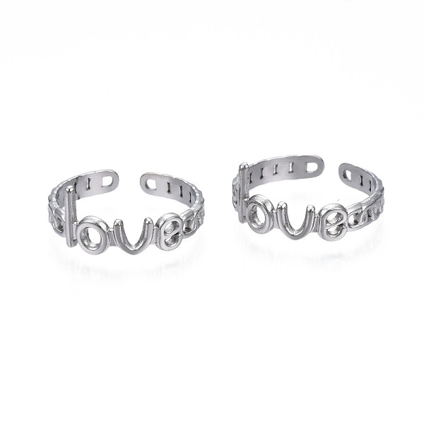 PandaHall 304 Stainless Steel Word Love Open Cuff Ring for Women, Stainless Steel Color, US Size 6 3/4(17.1mm) 304 Stainless Steel
PandaHall 304 Stainless Steel Word Love Open Cuff Ring for Women, Stainless Steel Color, US Size 6 3/4(17.1mm) 304 Stainless Steel