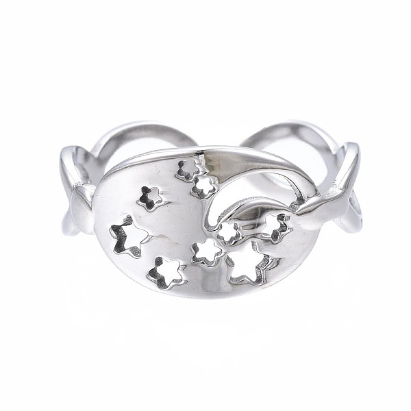 PandaHall 304 Stainless Steel Moon and Star Open Cuff Ring, Chunky Ring for Women, Stainless Steel Color, US Size 6 3/4(17.1mm) 304...
PandaHall 304 Stainless Steel Moon and Star Open Cuff Ring, Chunky Ring for Women, Stainless Steel Color, US Size 6 3/4(17.1mm) 304...