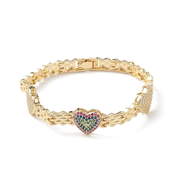 PandaHall Cubic Zirconia Heart Link Bracelets, Brass Jewelry for Women, Real 16K Gold Plated, 7 inch(17.9cm), 6.5mm Cubic Zirconia Heart
PandaHall Cubic Zirconia Heart Link Bracelets, Brass Jewelry for Women, Real 16K Gold Plated, 7 inch(17.9cm), 6.5mm Cubic Zirconia Heart