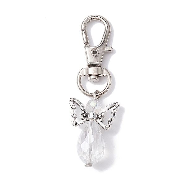 PandaHall Angel Glass Beads Pendants Decorations, with Alloy Swivel Lobster Claw Clasps, Clear, 57mm Glass Angel & Fairy Clear
PandaHall Angel Glass Beads Pendants Decorations, with Alloy Swivel Lobster Claw Clasps, Clear, 57mm Glass Angel & Fairy Clear