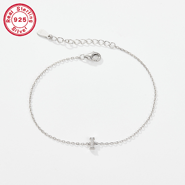 PandaHall Rhodium Plated 925 Sterling Silver Letter Cubic Zirconia Link Bracelets, Cable Chains Bracelets for Women, Letter I, 6-1/4 inch..., Clear
PandaHall Rhodium Plated 925 Sterling Silver Letter Cubic Zirconia Link Bracelets, Cable Chains Bracelets for Women, Letter I, 6-1/4 inch..., Clear