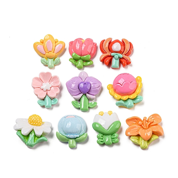 PandaHall Opaque Resin Decoden Cabochons, Flower, Mixed Color, 22~25.5x20~26x8.5~10mm Resin Flower Multicolor
PandaHall Opaque Resin Decoden Cabochons, Flower, Mixed Color, 22~25.5x20~26x8.5~10mm Resin Flower Multicolor