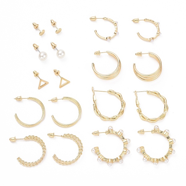 PandaHall Ring & Triangle & Round Stud Earrings, Resin Pearl Beads Half Hoop Earrings, Open Hoop Earrings for Women, Golden, 6~36x3~12mm...
PandaHall Ring & Triangle & Round Stud Earrings, Resin Pearl Beads Half Hoop Earrings, Open Hoop Earrings for Women, Golden, 6~36x3~12mm...