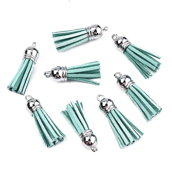PandaHall Faux Suede Tassel Pendant Decorations, with CCB Plastic Cord Ends, Platinum, Dark Cyan, 35~37x10mm, Hole: 1.8mm Faux Suede Cyan
PandaHall Faux Suede Tassel Pendant Decorations, with CCB Plastic Cord Ends, Platinum, Dark Cyan, 35~37x10mm, Hole: 1.8mm Faux Suede Cyan