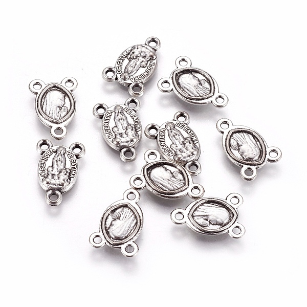 PandaHall Tibetan Style Alloy Chandelier Component Links, 3 Loop Connectors, Oval with Virgin Mary, Rosary Center Pieces, Antique Silver...
PandaHall Tibetan Style Alloy Chandelier Component Links, 3 Loop Connectors, Oval with Virgin Mary, Rosary Center Pieces, Antique Silver...