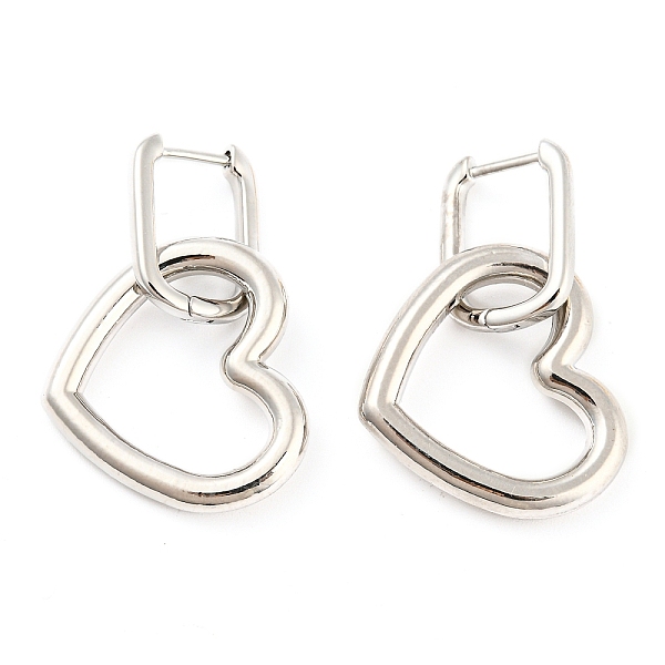 PandaHall Rack Plating Brass Heart Dangle Hoop Earrings, Long-Lasting Plated, Lead Free & Cadmium Free, Platinum, 32.5x21mm Brass Heart
PandaHall Rack Plating Brass Heart Dangle Hoop Earrings, Long-Lasting Plated, Lead Free & Cadmium Free, Platinum, 32.5x21mm Brass Heart