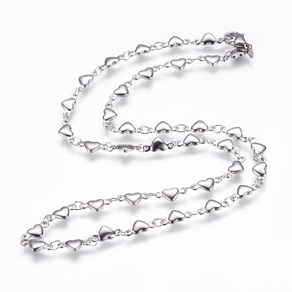PandaHall 304 Stainless Steel Chain Necklaces, with Lobster Claw Clasps, Heart, Stainless Steel Color, 17.3 inch~17.9 inch(44~45.5cm) 304...
PandaHall 304 Stainless Steel Chain Necklaces, with Lobster Claw Clasps, Heart, Stainless Steel Color, 17.3 inch~17.9 inch(44~45.5cm) 304...