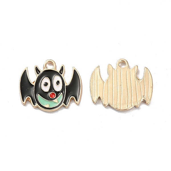 PandaHall Halloween Light Gold Tone Alloy Enamel Pendants, Bat Charm, Black, 18x20x1.5mm, Hole: 2mm Alloy+Enamel Bat Black
PandaHall Halloween Light Gold Tone Alloy Enamel Pendants, Bat Charm, Black, 18x20x1.5mm, Hole: 2mm Alloy+Enamel Bat Black