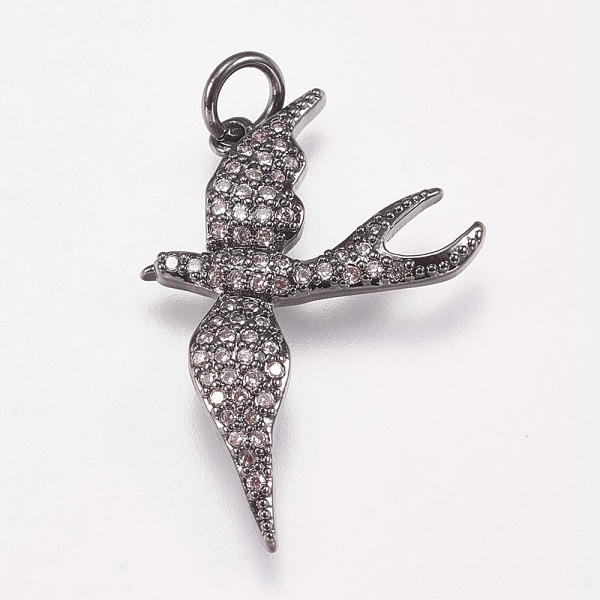 PandaHall Brass Micro Pave Cubic Zirconia Bird Pendants, Swallow, Clear, Gunmetal, 25x18x2mm, Hole: 1mm Brass+Cubic Zirconia Bird Clear
PandaHall Brass Micro Pave Cubic Zirconia Bird Pendants, Swallow, Clear, Gunmetal, 25x18x2mm, Hole: 1mm Brass+Cubic Zirconia Bird Clear
