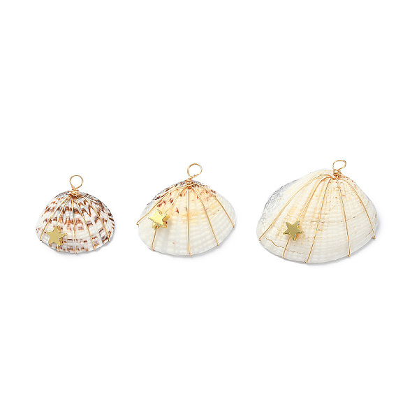 PandaHall Natural Clam Shell Copper Wire Wrapped Pendants, Dyed Shell Chams with Brass Star Beads, Real 18K Gold Plated...
PandaHall Natural Clam Shell Copper Wire Wrapped Pendants, Dyed Shell Chams with Brass Star Beads, Real 18K Gold Plated...