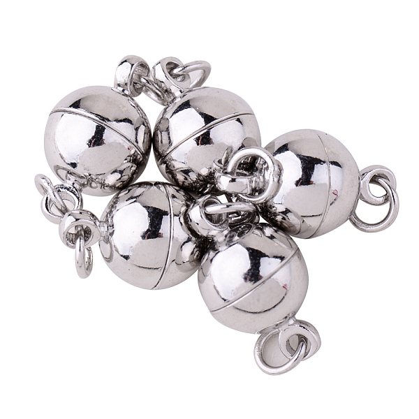 PandaHall Jewelry Making Components Round Brass Magnetic Clasps 14x8mm Platinum 5 Sets/bag Brass Round
PandaHall Jewelry Making Components Round Brass Magnetic Clasps 14x8mm Platinum 5 Sets/bag Brass Round