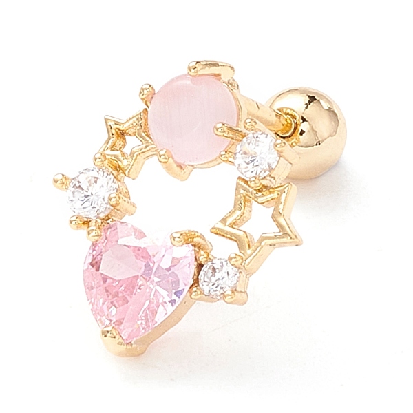 PandaHall Heart & Star Cubic Zirconia Dangle Stud Earrings, Cat Eye Drop Earrings for Women, Golden, 14.5x11mm, Pin: 0.7mm Cat Eye Heart..., Clear
PandaHall Heart & Star Cubic Zirconia Dangle Stud Earrings, Cat Eye Drop Earrings for Women, Golden, 14.5x11mm, Pin: 0.7mm Cat Eye Heart..., Clear