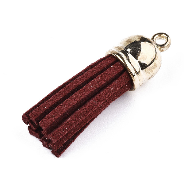 PandaHall Faux Suede Tassel Pendant Decorations, with CCB Plastic Cord Ends, Dark Red, Golden, 35x10mm, Hole: 2.5mm Faux Suede
PandaHall Faux Suede Tassel Pendant Decorations, with CCB Plastic Cord Ends, Dark Red, Golden, 35x10mm, Hole: 2.5mm Faux Suede