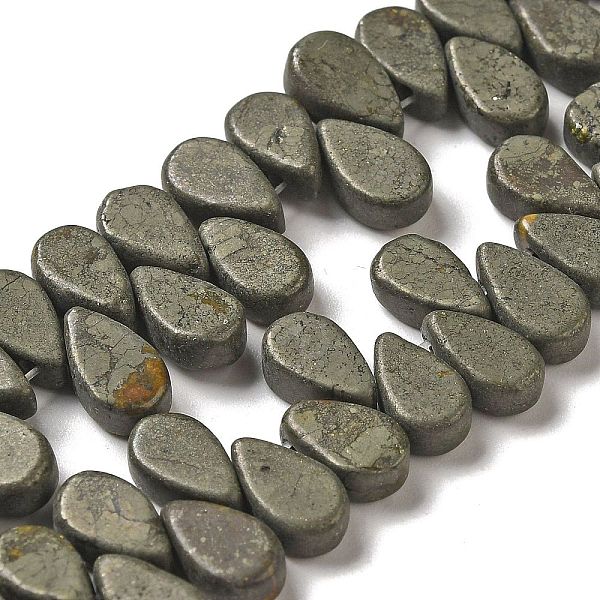 PandaHall Natural Pyrite Beads Strands, Teardrop, Top Drilled, 9~10x5~5.5x3.5~4mm, Hole: 0.7mm, about 40~48pcs/strand, 7.09~7.28''...
PandaHall Natural Pyrite Beads Strands, Teardrop, Top Drilled, 9~10x5~5.5x3.5~4mm, Hole: 0.7mm, about 40~48pcs/strand, 7.09~7.28''...