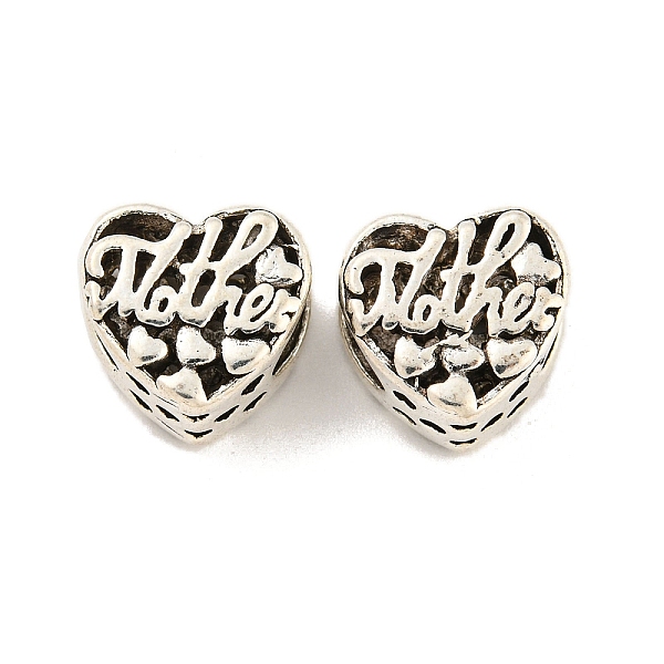 PandaHall Mother's Day Rack Plating Alloy European Beads, Large Hole Beads, Cadmium Free & Nickel Free & Lead Free, Heart with Word Mother...
PandaHall Mother's Day Rack Plating Alloy European Beads, Large Hole Beads, Cadmium Free & Nickel Free & Lead Free, Heart with Word Mother...