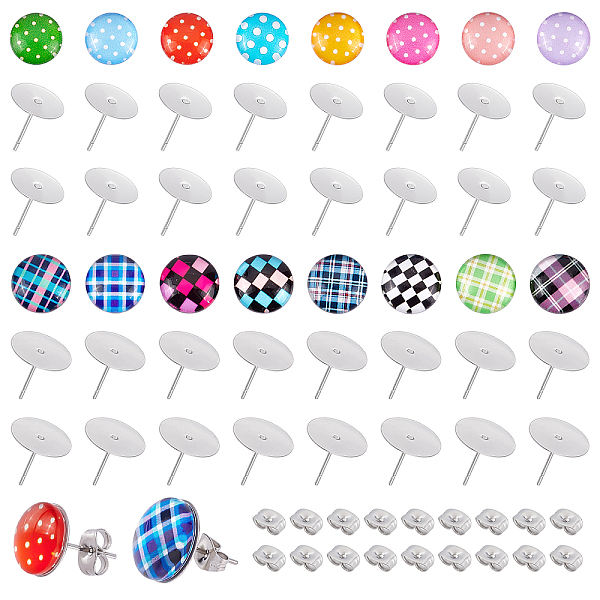 PandaHall CHGCRAFT DIY Half Round with Tartan Pattern Stud Earrings Making Kit, Include Glass Cabochons, 304 Stainless Steel Stud Earring..., Multicolor
PandaHall CHGCRAFT DIY Half Round with Tartan Pattern Stud Earrings Making Kit, Include Glass Cabochons, 304 Stainless Steel Stud Earring..., Multicolor