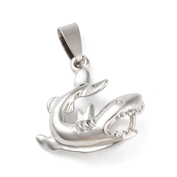 PandaHall Alloy Bead Cage Pendants, Hollow Cage Charms for Chime Ball Pendant Making, Platinum, Shark, 25x26x10mm, Hole: 9x4mm Alloy Shark
PandaHall Alloy Bead Cage Pendants, Hollow Cage Charms for Chime Ball Pendant Making, Platinum, Shark, 25x26x10mm, Hole: 9x4mm Alloy Shark