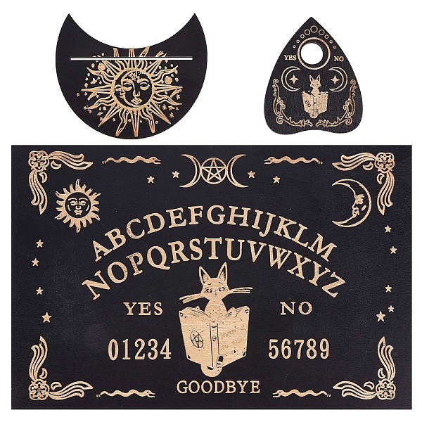 PandaHall Wooden Witch Craft Sets, including Moon Shape Tarot Card Stand Holder, Rectangle Pendulum Board, Heart Shape Crystal Ball Stand..., Black
PandaHall Wooden Witch Craft Sets, including Moon Shape Tarot Card Stand Holder, Rectangle Pendulum Board, Heart Shape Crystal Ball Stand..., Black