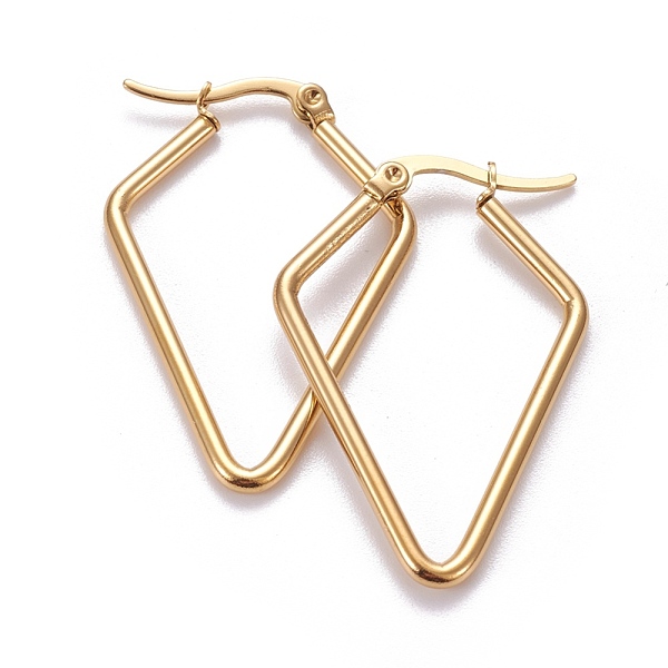 PandaHall 201 Stainless Steel Angular Hoop Earrings, with 304 Stainless Steel Pin, Hypoallergenic Earrings, Rhombus, Golden, 12 Gauge...
PandaHall 201 Stainless Steel Angular Hoop Earrings, with 304 Stainless Steel Pin, Hypoallergenic Earrings, Rhombus, Golden, 12 Gauge...