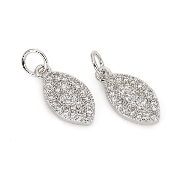 PandaHall Brass Micro Pave Cubic Zirconia Charms, with Jump Rings, Horse Eye, Clear, Platinum, 14x7.4x2.5mm, Jump Rings: 4.8x0.8mm, 3.2mm...
PandaHall Brass Micro Pave Cubic Zirconia Charms, with Jump Rings, Horse Eye, Clear, Platinum, 14x7.4x2.5mm, Jump Rings: 4.8x0.8mm, 3.2mm...