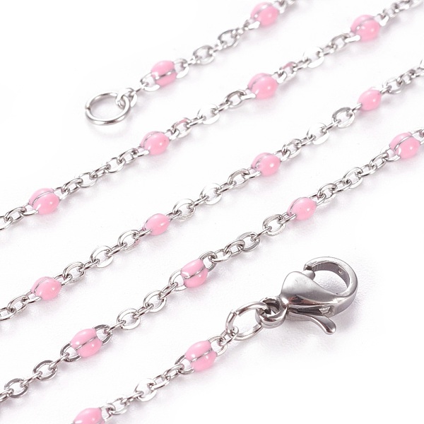PandaHall 304 Stainless Steel Cable Chain Necklaces, with Enamel Links and Lobster Claw Clasps, Solder, Pearl Pink, 17.7 inch(45cm)...
PandaHall 304 Stainless Steel Cable Chain Necklaces, with Enamel Links and Lobster Claw Clasps, Solder, Pearl Pink, 17.7 inch(45cm)...