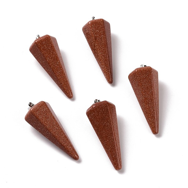 PandaHall Synthetic Goldstone Pendants, with Platinum Plated Brass Findings, Faceted, Cone, 35~36x13~14x12~12.5mm, Hole: 2.7x6.5mm Goldstone...
PandaHall Synthetic Goldstone Pendants, with Platinum Plated Brass Findings, Faceted, Cone, 35~36x13~14x12~12.5mm, Hole: 2.7x6.5mm Goldstone...
