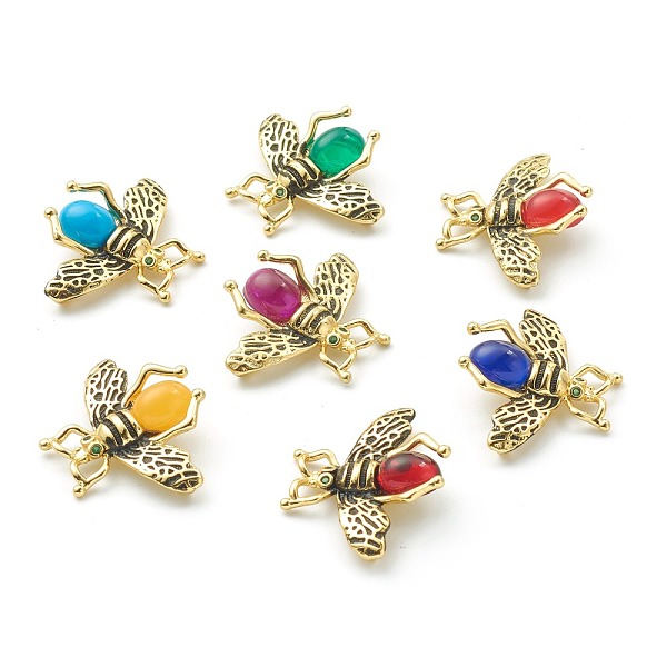 PandaHall Brass Micro Pave Cubic Zirconia Links Connectors, with Mixed Color Glass, Bees, Golden, Green, 26x32x6mm, Hole: 3x2mm Brass+Glass...
PandaHall Brass Micro Pave Cubic Zirconia Links Connectors, with Mixed Color Glass, Bees, Golden, Green, 26x32x6mm, Hole: 3x2mm Brass+Glass...