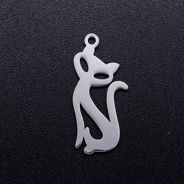 PandaHall 201 Stainless Steel Kitten Pendants, Cat Silhouette Shape, Stainless Steel Color, 23x10x1mm, Hole: 1.4mm 201 Stainless Steel Cat...
PandaHall 201 Stainless Steel Kitten Pendants, Cat Silhouette Shape, Stainless Steel Color, 23x10x1mm, Hole: 1.4mm 201 Stainless Steel Cat...