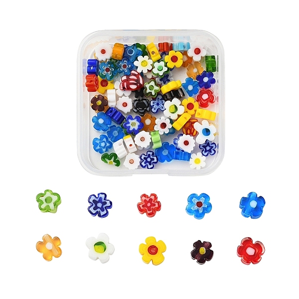 PandaHall Handmade Millefiori Glass Beads, Flower, Mixed Color, 4~7.2x2.6mm, Hole: 1mm, 76~83pcs/box Millefiori Lampwork Flower Multicolor
PandaHall Handmade Millefiori Glass Beads, Flower, Mixed Color, 4~7.2x2.6mm, Hole: 1mm, 76~83pcs/box Millefiori Lampwork Flower Multicolor