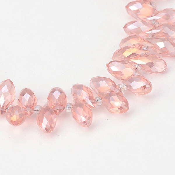PandaHall Electroplate Glass Beads Strands, Top Drilled Beads, Faceted Teardrop, AB Color Plated, Pink, 12~13x6mm, Hole: 1mm, about...
PandaHall Electroplate Glass Beads Strands, Top Drilled Beads, Faceted Teardrop, AB Color Plated, Pink, 12~13x6mm, Hole: 1mm, about...