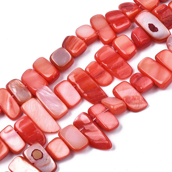 PandaHall Natural Trochid Shell/Trochus Shell Beads Strands, Dyed, Rectangle, Tomato, 6~11x6~36x1~7mm, Hole: 1mm, about 45~55pcs/strand..., Red
PandaHall Natural Trochid Shell/Trochus Shell Beads Strands, Dyed, Rectangle, Tomato, 6~11x6~36x1~7mm, Hole: 1mm, about 45~55pcs/strand..., Red