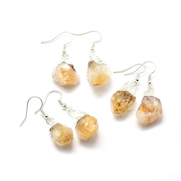 PandaHall Natural Citrine Dangle Earring, with Brass Findings, Nuggets, Silver Color Plated, 34~38mm, Pin: 0.7mm Citrine Gold
PandaHall Natural Citrine Dangle Earring, with Brass Findings, Nuggets, Silver Color Plated, 34~38mm, Pin: 0.7mm Citrine Gold