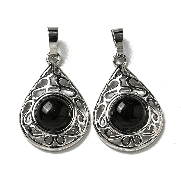 PandaHall Natural Obsidian Pendants, Rack Plating Brass Hollow Teardrop Charms, Cadmium Free & Lead Free, Platinum, 29.5x19.5x7.5mm, Hole...
PandaHall Natural Obsidian Pendants, Rack Plating Brass Hollow Teardrop Charms, Cadmium Free & Lead Free, Platinum, 29.5x19.5x7.5mm, Hole...