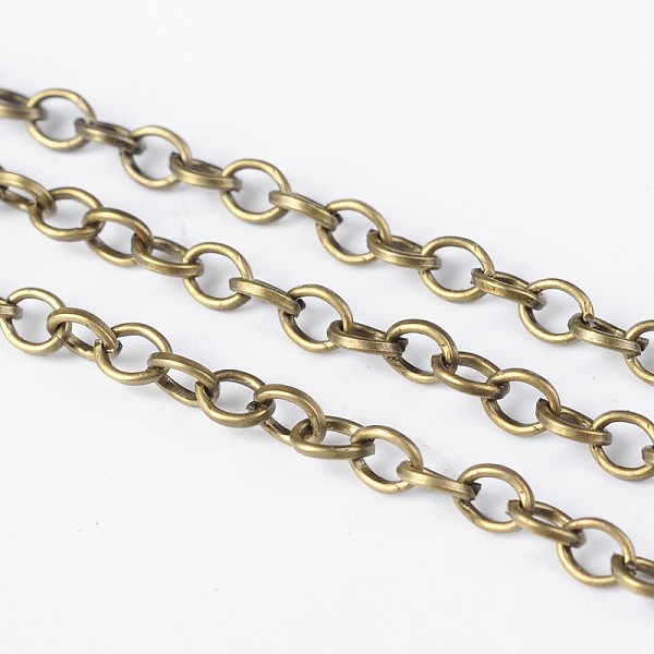 PandaHall Iron Cable Chains, Unwelded, with Spool, Flat Oval, Nickel Free, Antique Bronze, 4x4x1mm, about 328.08 Feet(100m)/roll Iron
PandaHall Iron Cable Chains, Unwelded, with Spool, Flat Oval, Nickel Free, Antique Bronze, 4x4x1mm, about 328.08 Feet(100m)/roll Iron