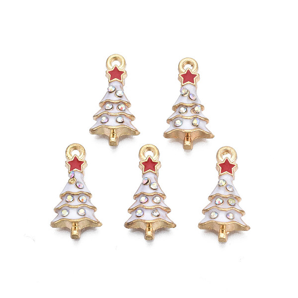 PandaHall Rack Plating Alloy Enamel Pendants, with Crystal AB Rhinestone, Cadmium Free & Nickel Free & Lead Free, Light Gold, Christmas Tree..., White
PandaHall Rack Plating Alloy Enamel Pendants, with Crystal AB Rhinestone, Cadmium Free & Nickel Free & Lead Free, Light Gold, Christmas Tree..., White