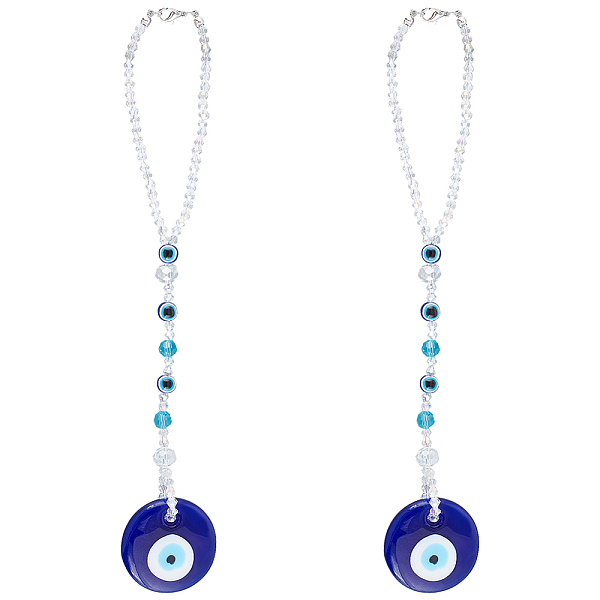 PandaHall Resin Flat Round with Evil Eye Car Pendant Lucky Hanging Decor, Glass Beaded for Rear View Mirror Ornament Car Interior Decor..., Blue
PandaHall Resin Flat Round with Evil Eye Car Pendant Lucky Hanging Decor, Glass Beaded for Rear View Mirror Ornament Car Interior Decor..., Blue
