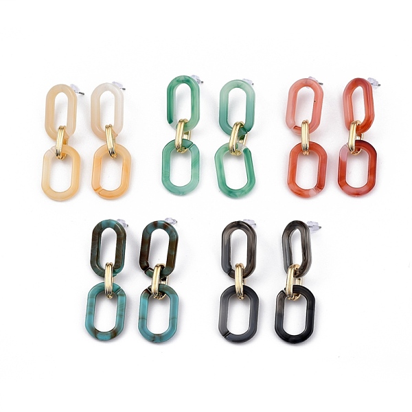 PandaHall Acrylic & Aluminum Cable Chains Dangle Stud Earrings, with 304 Stainless Steel Pins and Plastic Ear Nuts, Oval, Golden & Stainless..., Multicolor
PandaHall Acrylic & Aluminum Cable Chains Dangle Stud Earrings, with 304 Stainless Steel Pins and Plastic Ear Nuts, Oval, Golden & Stainless..., Multicolor